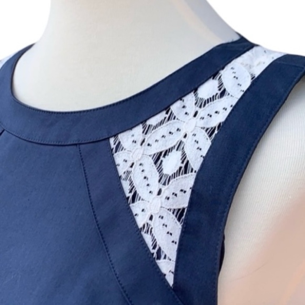 Ann Taylor Navy Sheath With Lace Dress - Picture 3 of 7